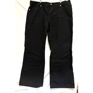 Zana Di Black black‎ wide leg Short Cuffed Denim Jeans women’s sz 22 Capsule